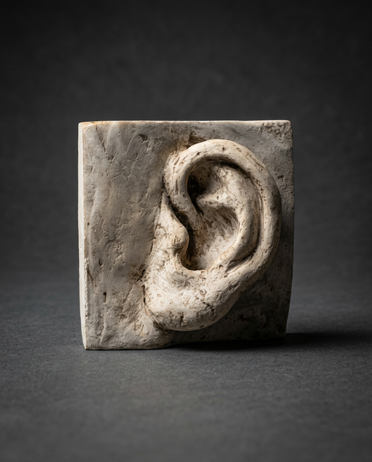 Ear prop, 1:4 scale cast, grey studio background