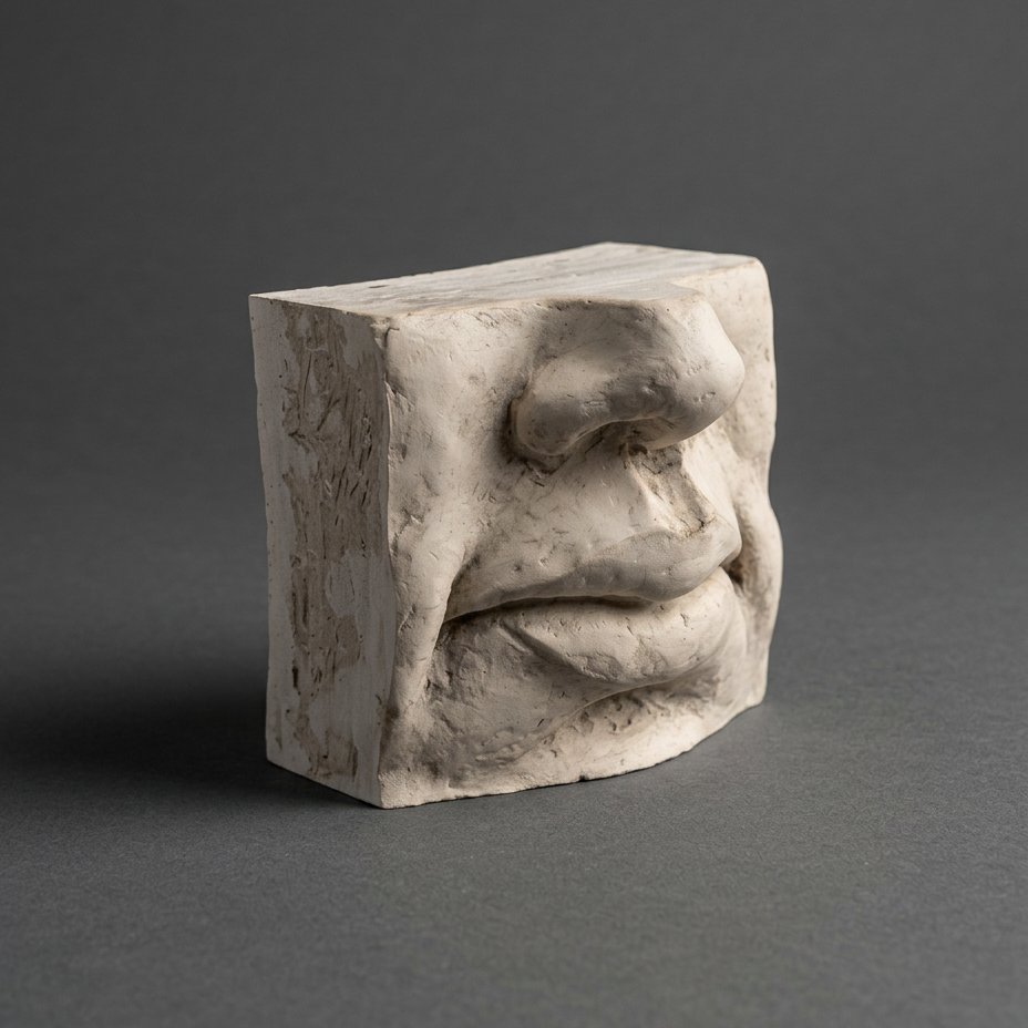 Mouth prop, 1:4 scale cast, grey studio background