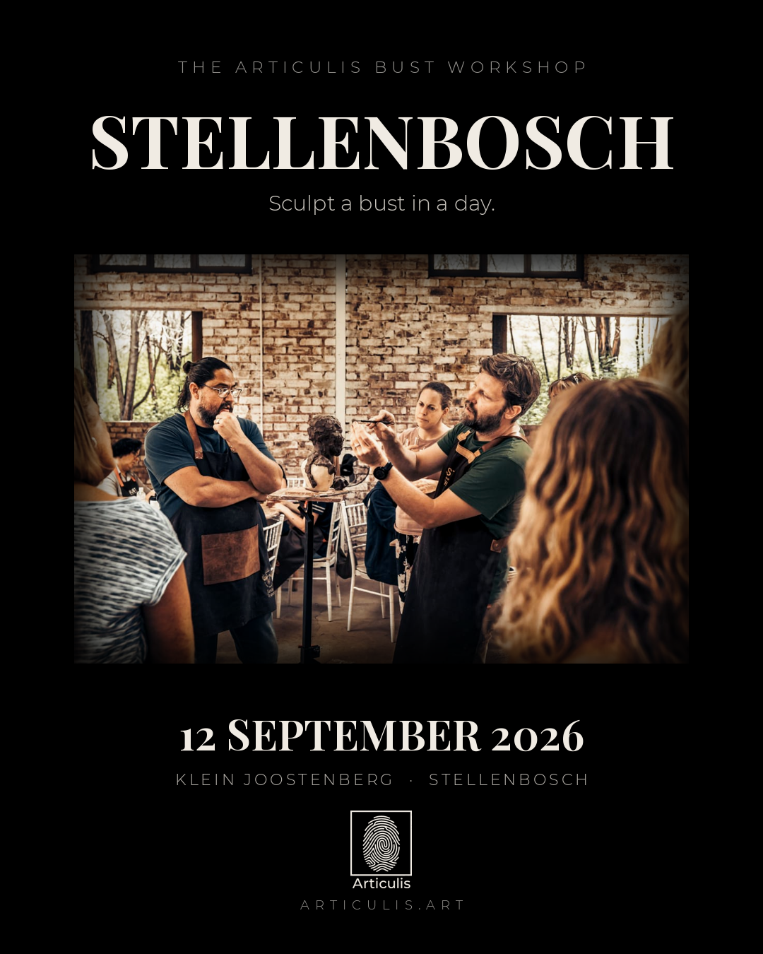 BUST Sculpture Workshop, Stellenbosch (R1240 deposit, 50% of R2480)