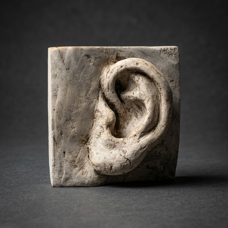 Ear prop, 1:4 scale cast, grey studio background