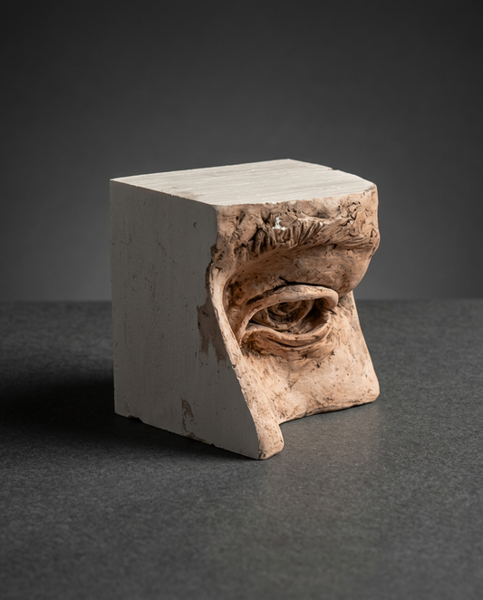 Eye prop, 1:4 scale cast, grey studio background