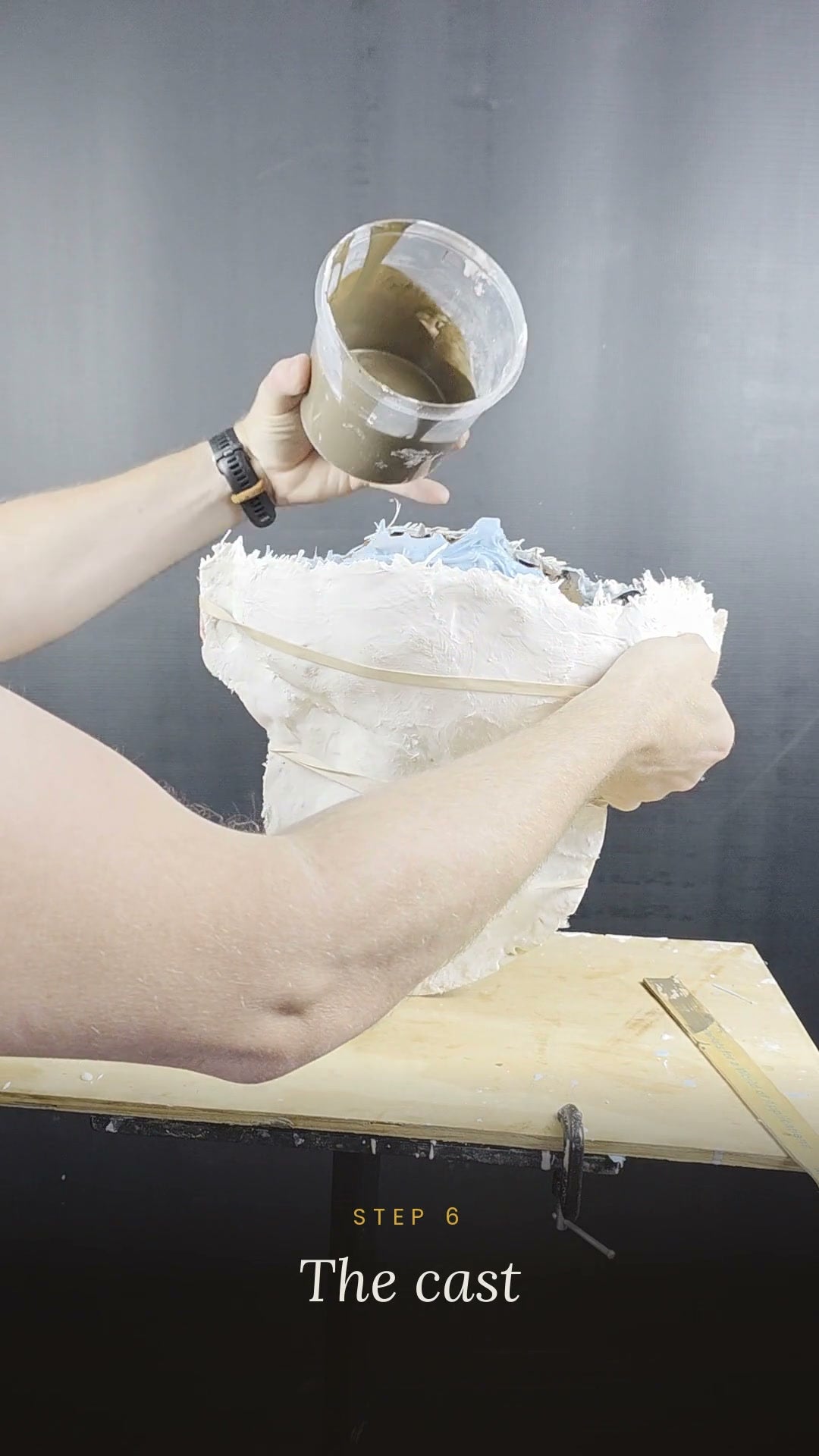 Casting: resin poured into the closed mould