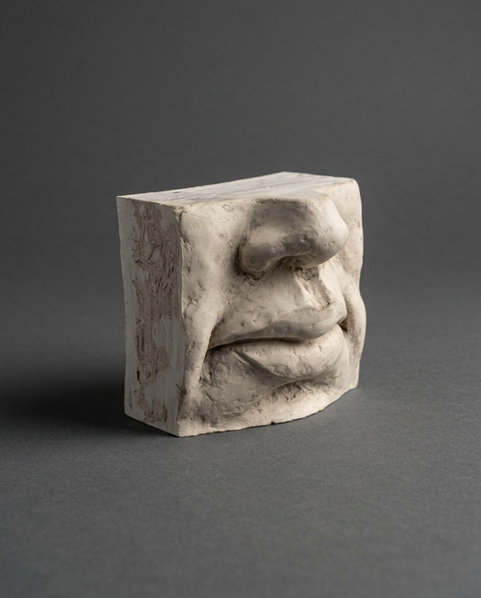 Mouth prop, 1:4 scale cast, grey studio background
